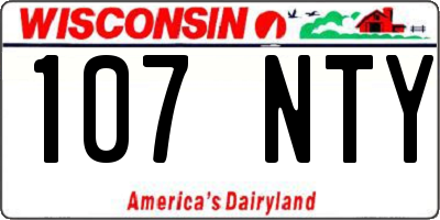 WI license plate 107NTY