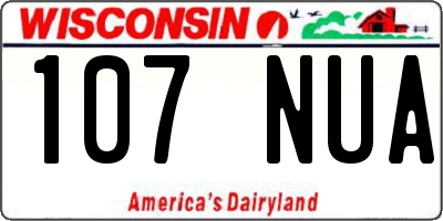 WI license plate 107NUA