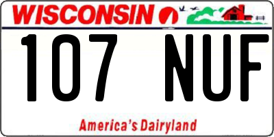WI license plate 107NUF