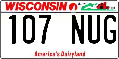 WI license plate 107NUG