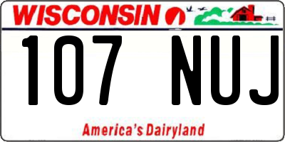 WI license plate 107NUJ