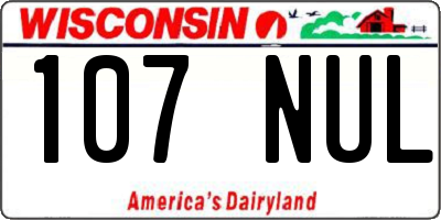 WI license plate 107NUL