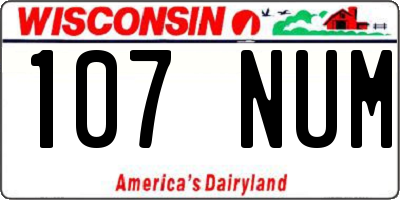 WI license plate 107NUM