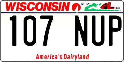 WI license plate 107NUP