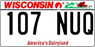 WI license plate 107NUQ