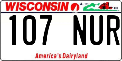 WI license plate 107NUR
