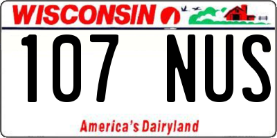 WI license plate 107NUS