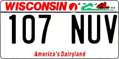 WI license plate 107NUV