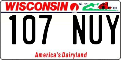 WI license plate 107NUY