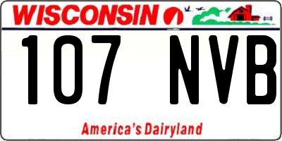 WI license plate 107NVB