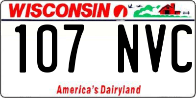WI license plate 107NVC