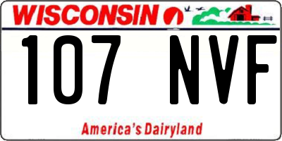 WI license plate 107NVF
