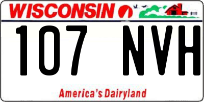 WI license plate 107NVH