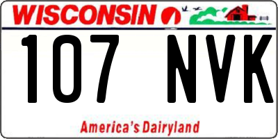 WI license plate 107NVK