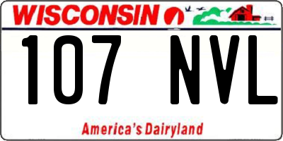WI license plate 107NVL
