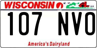 WI license plate 107NVO