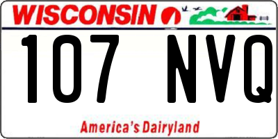 WI license plate 107NVQ