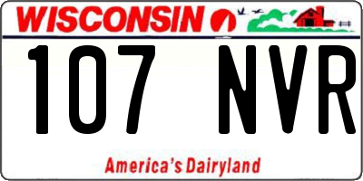 WI license plate 107NVR
