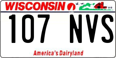 WI license plate 107NVS