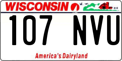 WI license plate 107NVU