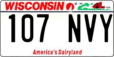 WI license plate 107NVY
