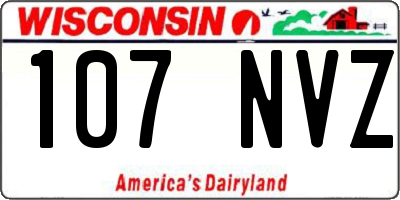 WI license plate 107NVZ