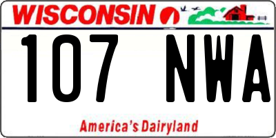 WI license plate 107NWA