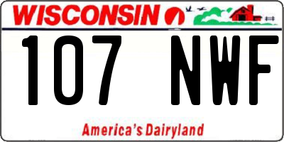 WI license plate 107NWF