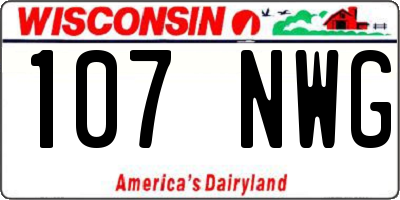 WI license plate 107NWG