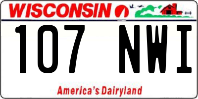 WI license plate 107NWI