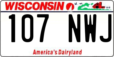WI license plate 107NWJ
