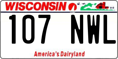 WI license plate 107NWL