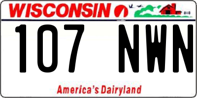 WI license plate 107NWN