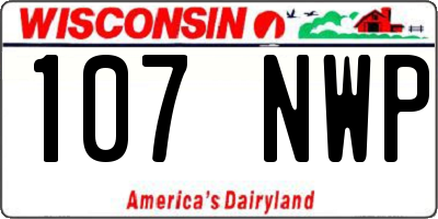 WI license plate 107NWP