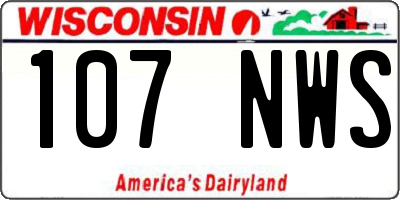 WI license plate 107NWS