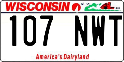 WI license plate 107NWT