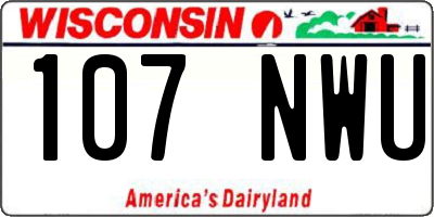 WI license plate 107NWU