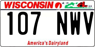 WI license plate 107NWV