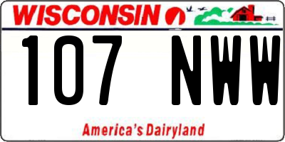 WI license plate 107NWW