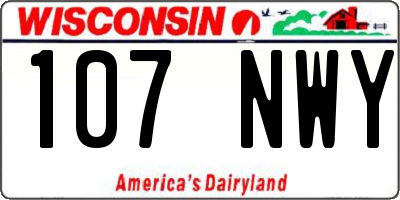 WI license plate 107NWY