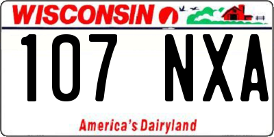 WI license plate 107NXA