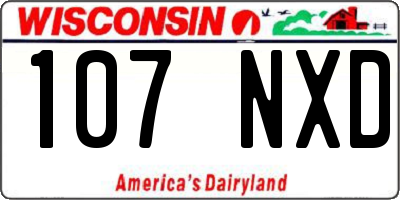 WI license plate 107NXD