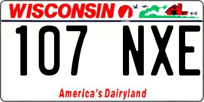 WI license plate 107NXE