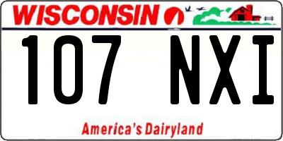 WI license plate 107NXI