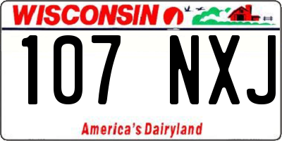 WI license plate 107NXJ