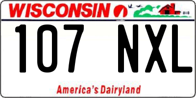 WI license plate 107NXL