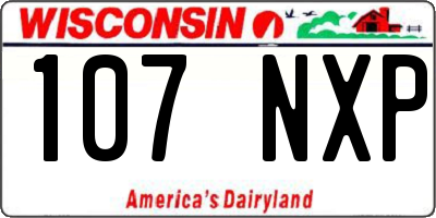 WI license plate 107NXP