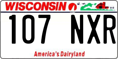 WI license plate 107NXR