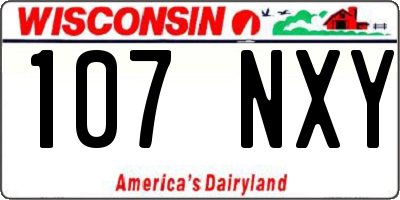 WI license plate 107NXY