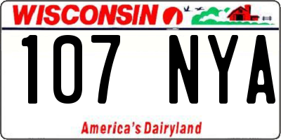 WI license plate 107NYA